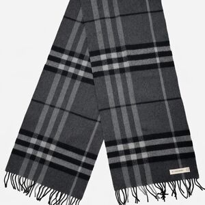 Burberry Charcoal and Black Plaid Men's Scarf